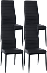 4er Set Esszimmerstühle Mayfair Kunstleder - schwarz
