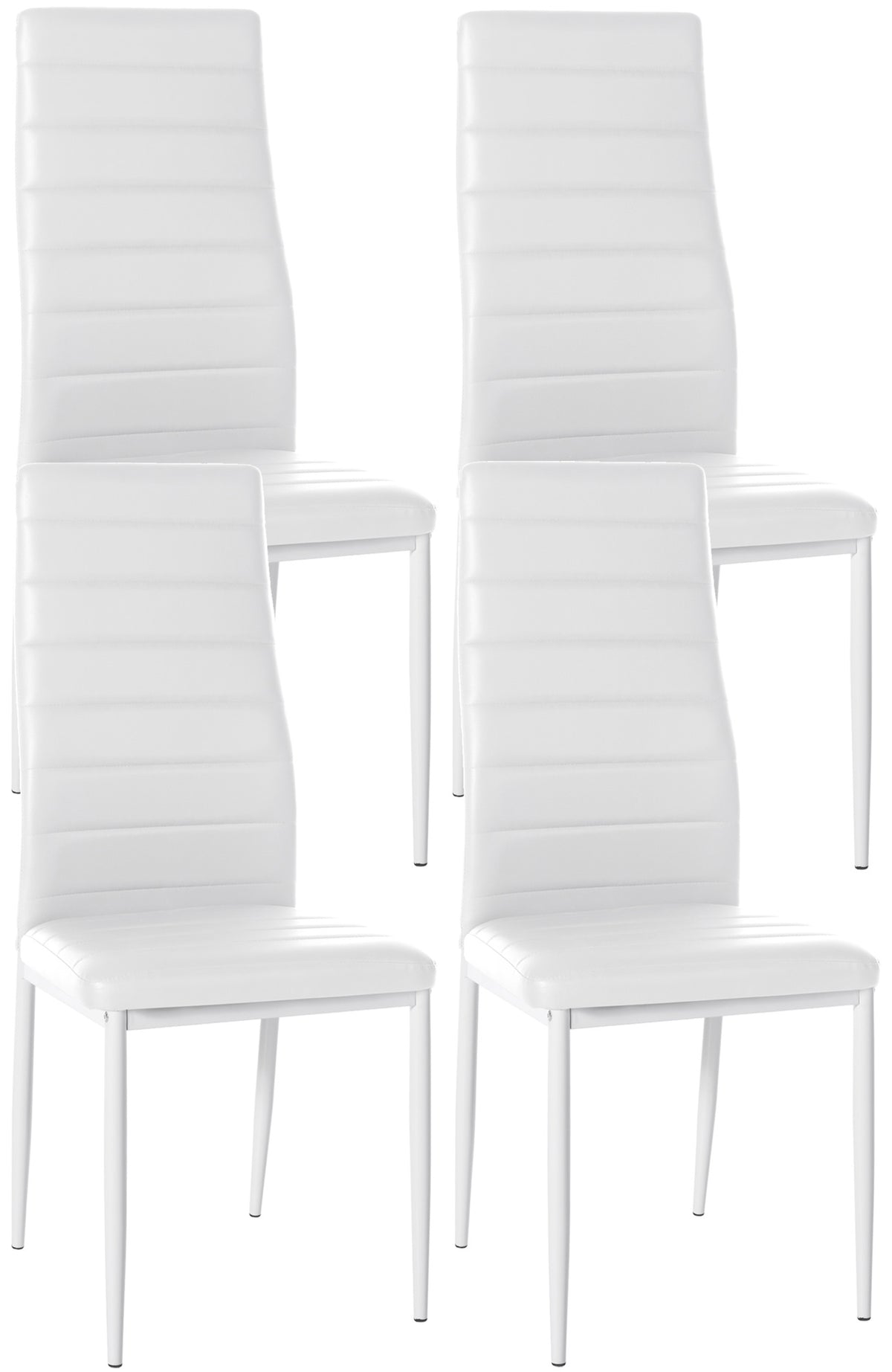 4er Set Esszimmerstühle Mayfair Kunstleder - weiß