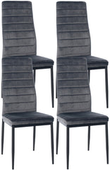 4er Set Esszimmerstühle Mayfair Samt - grau