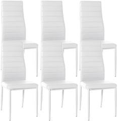 6er Set Esszimmerstühle Mayfair Kunstleder - weiß