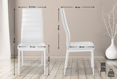 6er Set Esszimmerstühle Mayfair Kunstleder - weiß