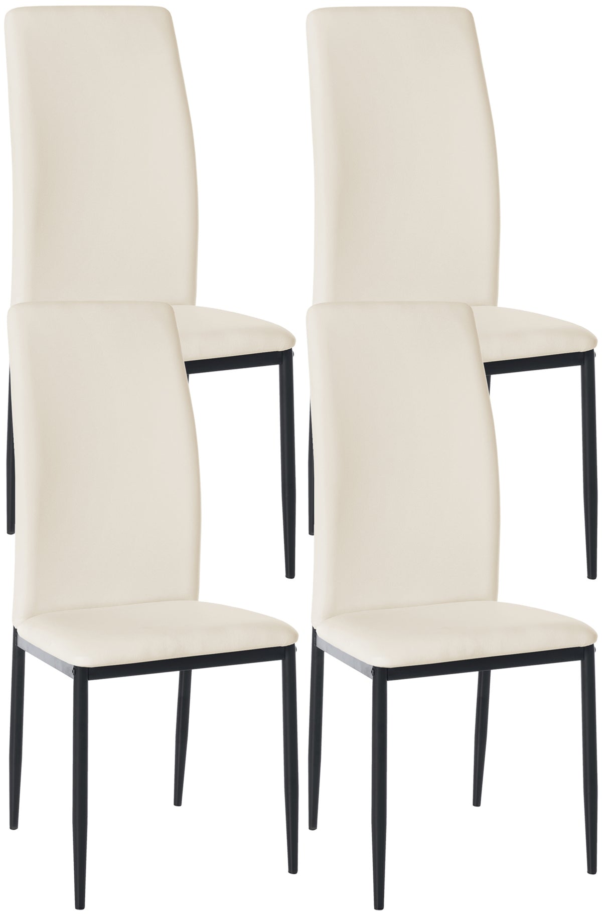 4er Set Esszimmerstühle Savino Kunstleder - creme