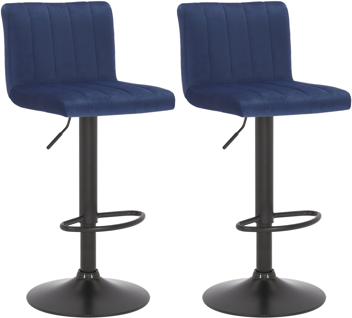 2er Set Barhocker Jamie Samt - blau