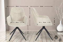 Esszimmerstuhl Jules Stoff - creme