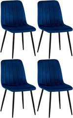 4er Set Stühle Dijon Samt - blau