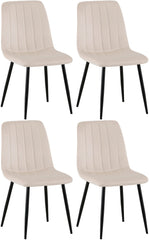 4er Set Stühle Dijon Samt - creme