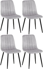 4er Set Stühle Dijon Samt - grau