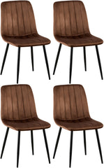 4er Set Stühle Dijon Samt - braun