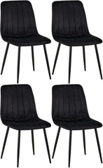 4er Set Stühle Dijon Samt - schwarz