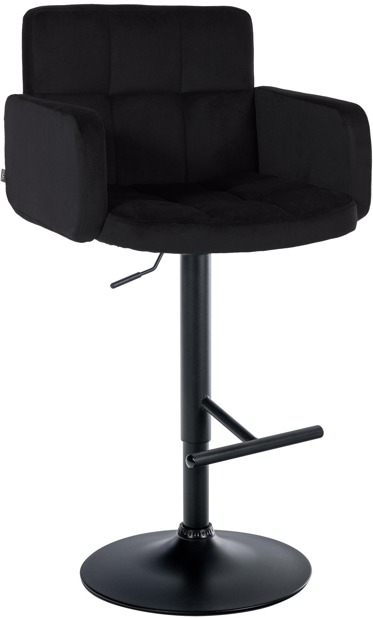 Barhocker Los Angeles Samt schwarz - schwarz