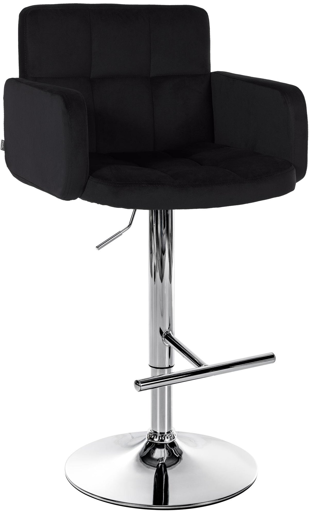 Barhocker Los Angeles Samt chrom - schwarz