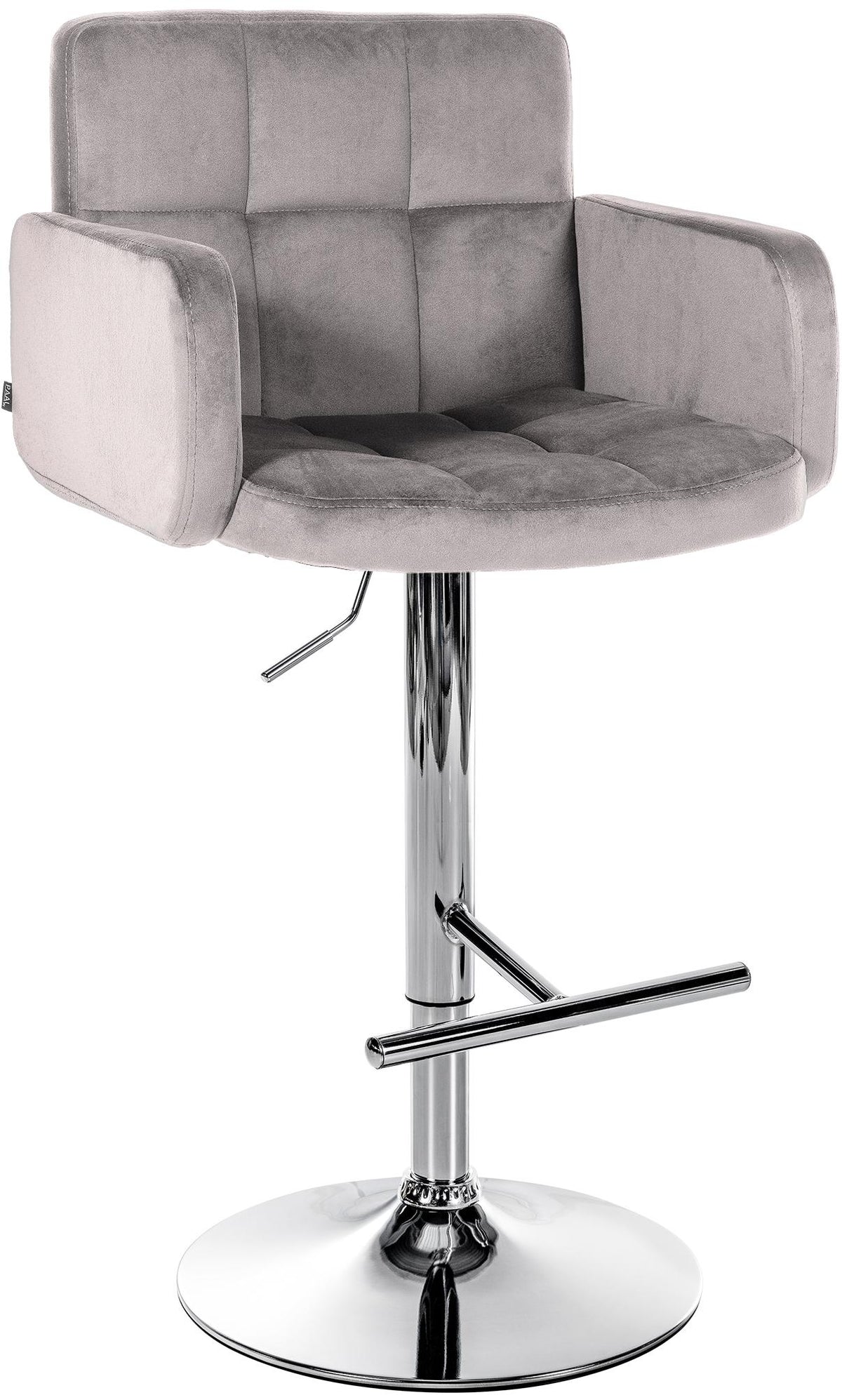Barhocker Los Angeles Samt chrom - grau