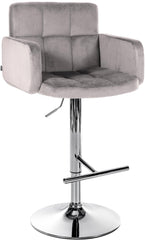Barhocker Los Angeles Samt chrom - grau