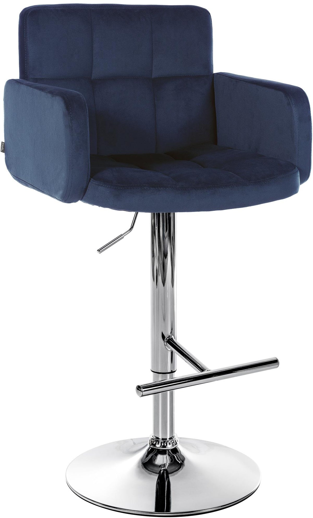 Barhocker Los Angeles Samt chrom - blau