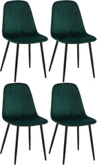 4er Set Stühle Giverny Samt - grün