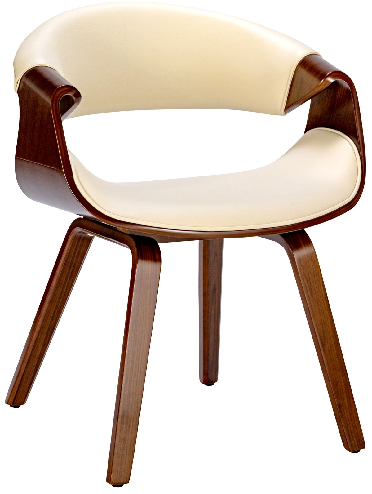 Esszimmerstuhl Foley Kunstleder - walnuss/creme