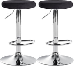 2er Set Barhocker Ponte Samt chrom - schwarz