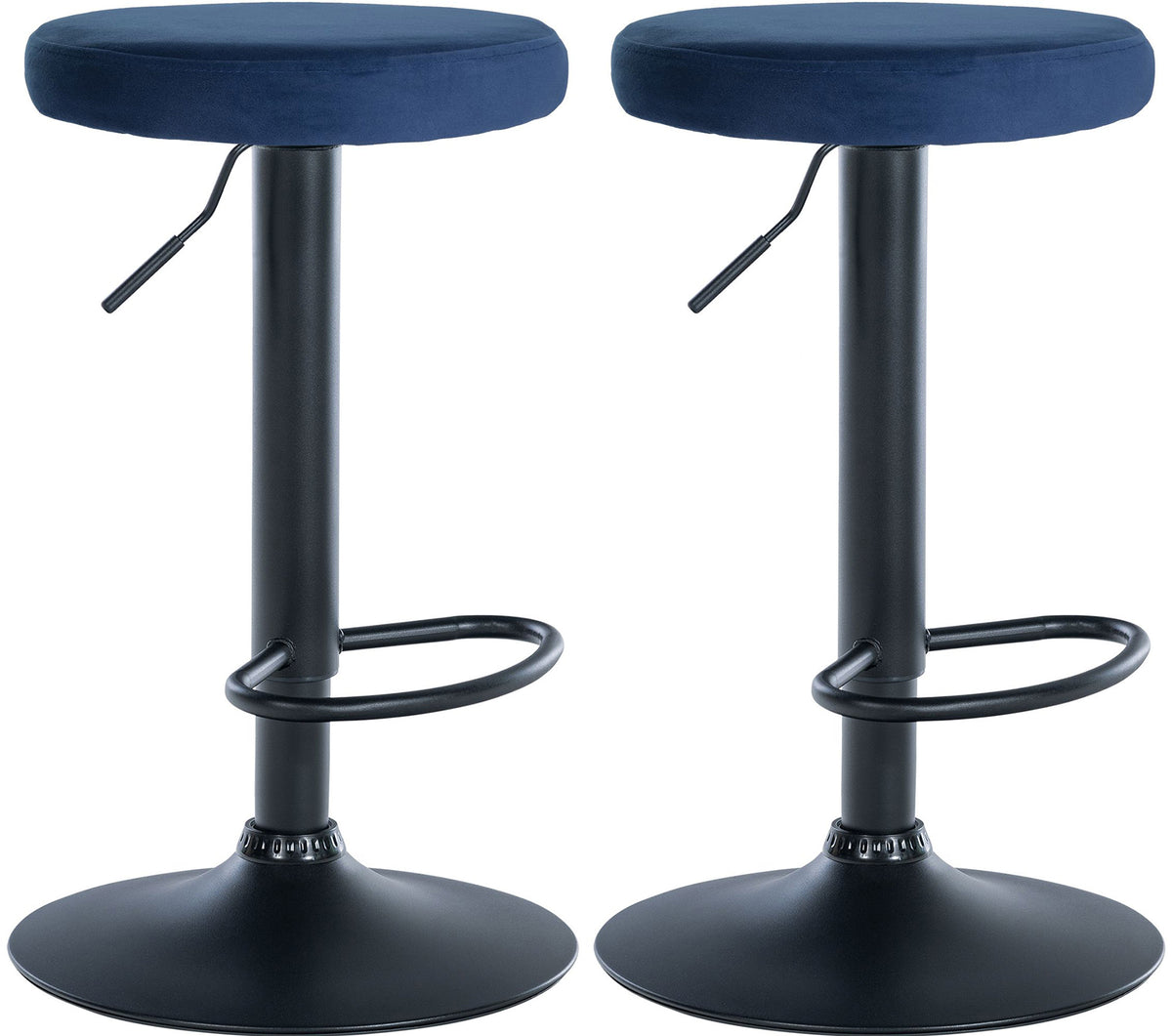 2er Set Barhocker Ponte Samt schwarz - blau