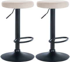 2er Set Barhocker Ponte Samt schwarz - creme