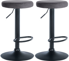 2er Set Barhocker Ponte Samt schwarz - dunkelgrau