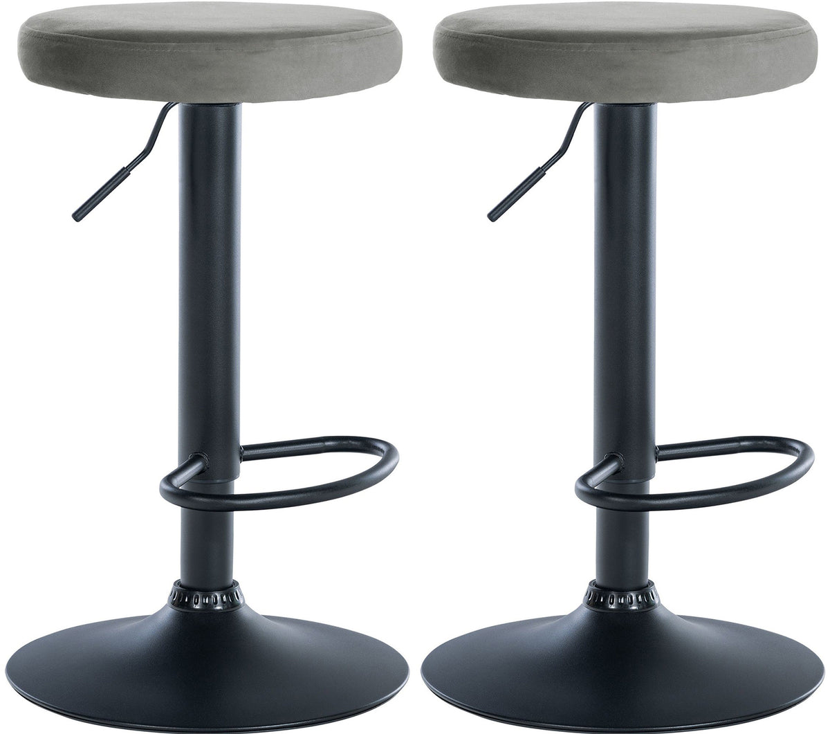 2er Set Barhocker Ponte Samt schwarz - grau
