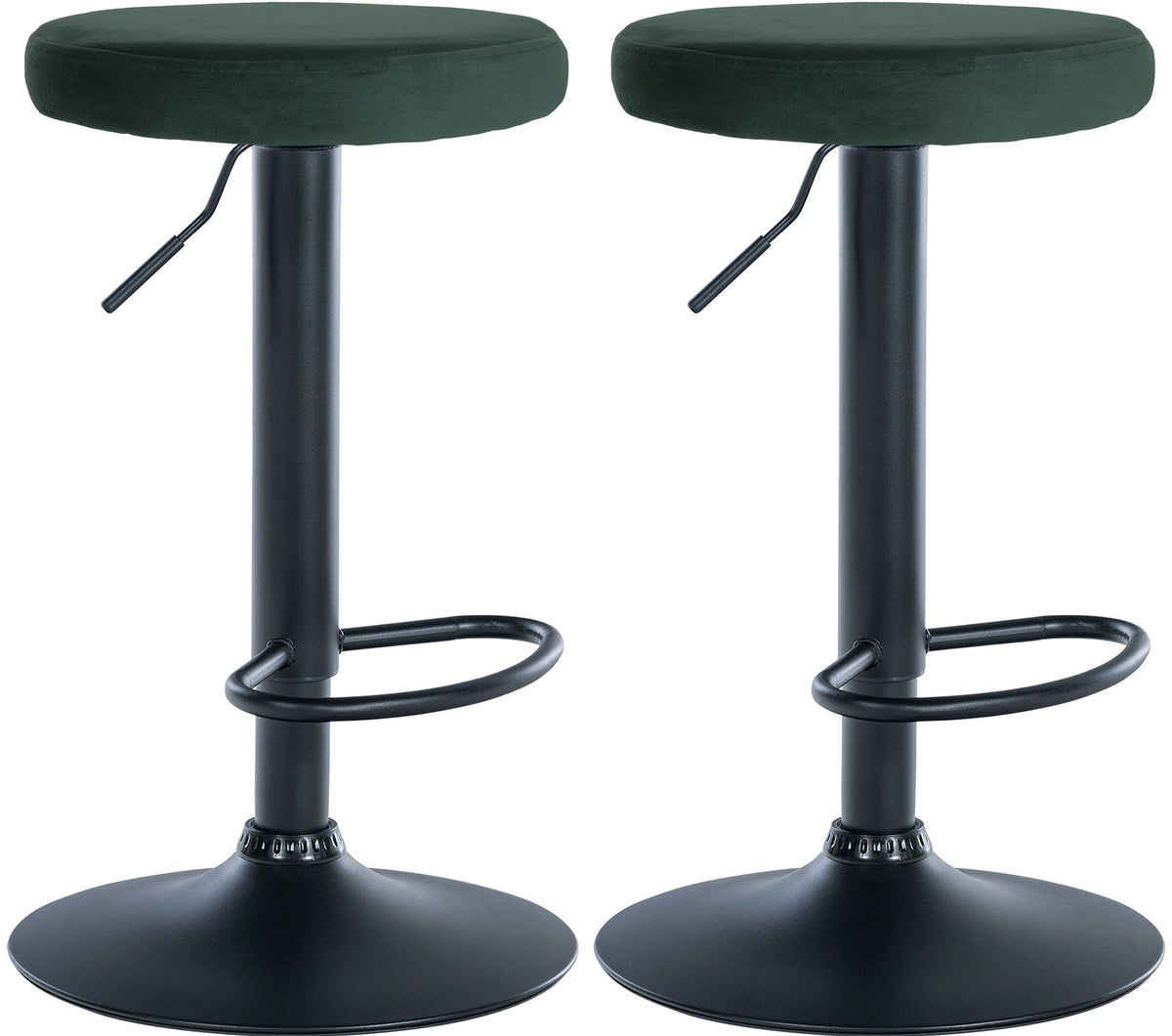 2er Set Barhocker Ponte Samt schwarz - gr�n