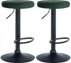 2er Set Barhocker Ponte Samt schwarz - gr�n