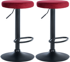 2er Set Barhocker Ponte Samt schwarz - rot