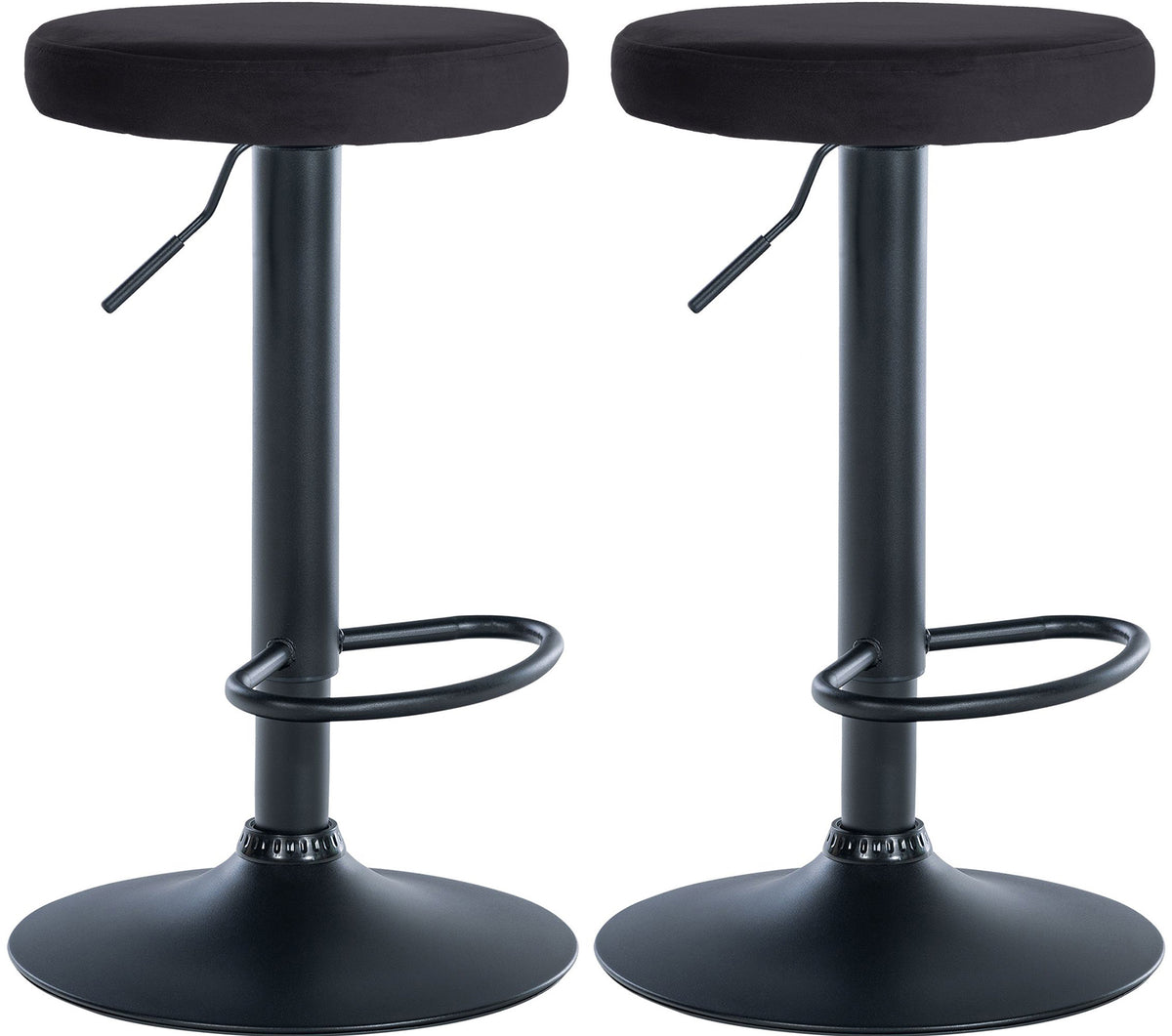 2er Set Barhocker Ponte Samt schwarz - schwarz