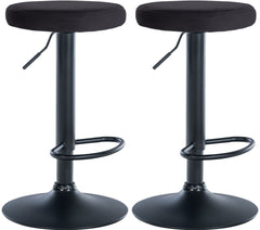 2er Set Barhocker Ponte Samt schwarz - schwarz