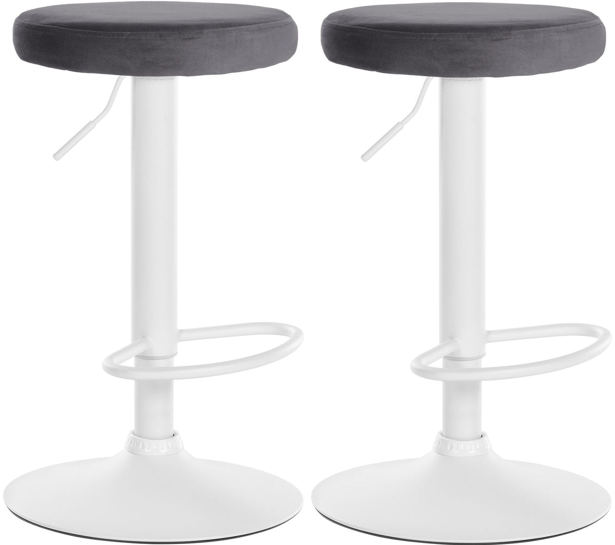 2er Set Barhocker Ponte Samt wei� - dunkelgrau