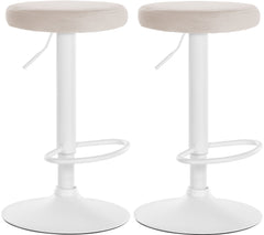 2er Set Barhocker Ponte Samt wei� - creme