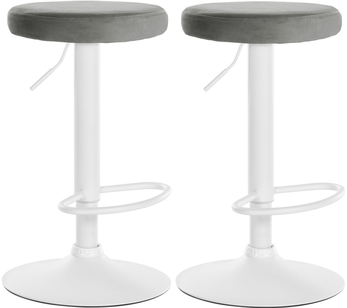 2er Set Barhocker Ponte Samt wei� - grau