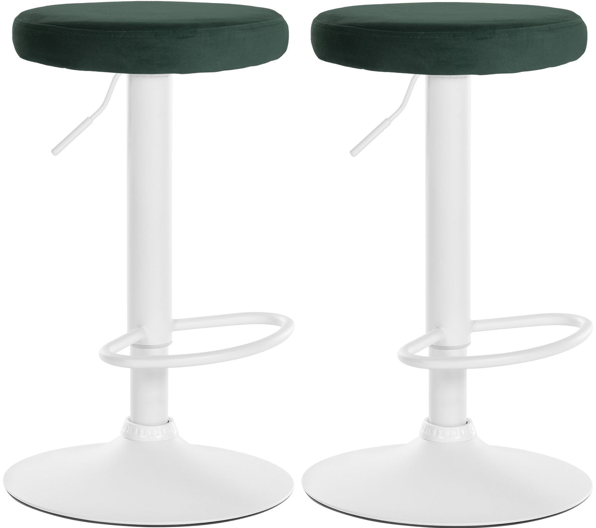 2er Set Barhocker Ponte Samt wei� - gr�n