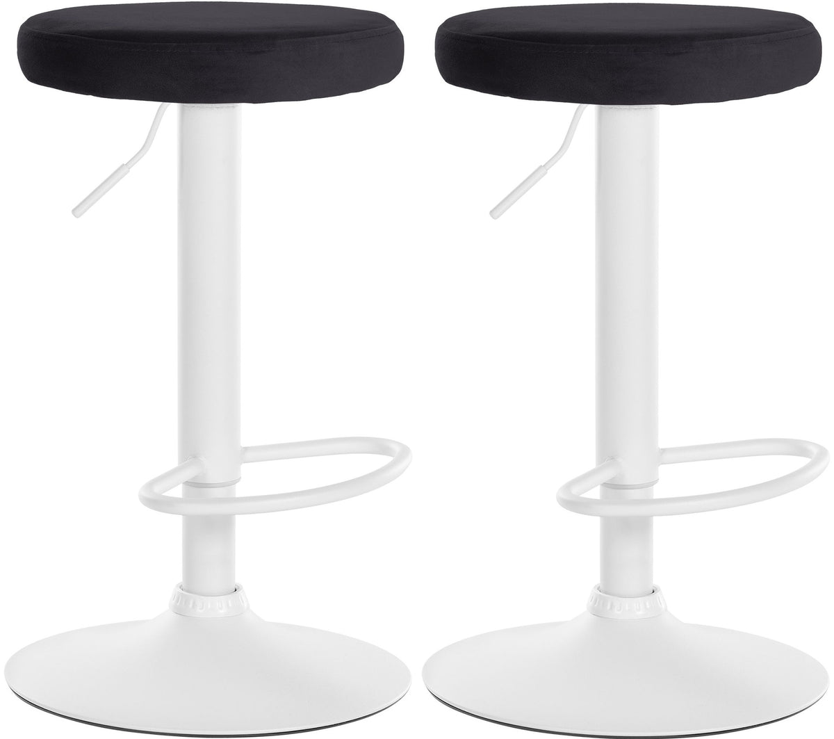 2er Set Barhocker Ponte Samt wei� - schwarz