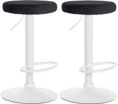 2er Set Barhocker Ponte Samt wei� - schwarz