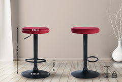 2er Set Barhocker Ponte Samt schwarz - rot