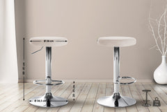 2er Set Barhocker Ponte Samt chrom - creme