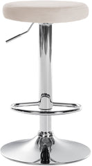 2er Set Barhocker Ponte Samt chrom - creme