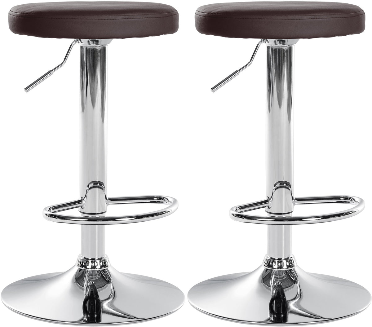 2er Set Barhocker Ponte Kunstleder chrom - braun