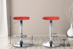 2er Set Barhocker Ponte Kunstleder chrom - rot