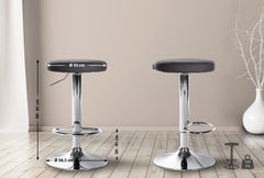 2er Set Barhocker Ponte Kunstleder chrom - schwarz