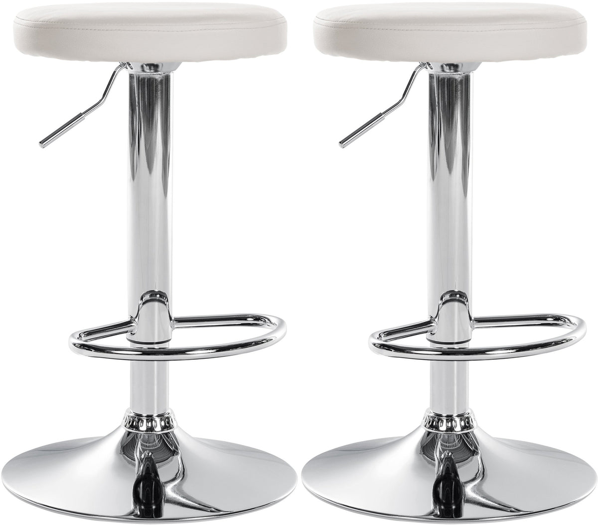 2er Set Barhocker Ponte Kunstleder chrom - wei�