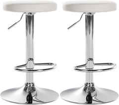 2er Set Barhocker Ponte Kunstleder chrom - wei�