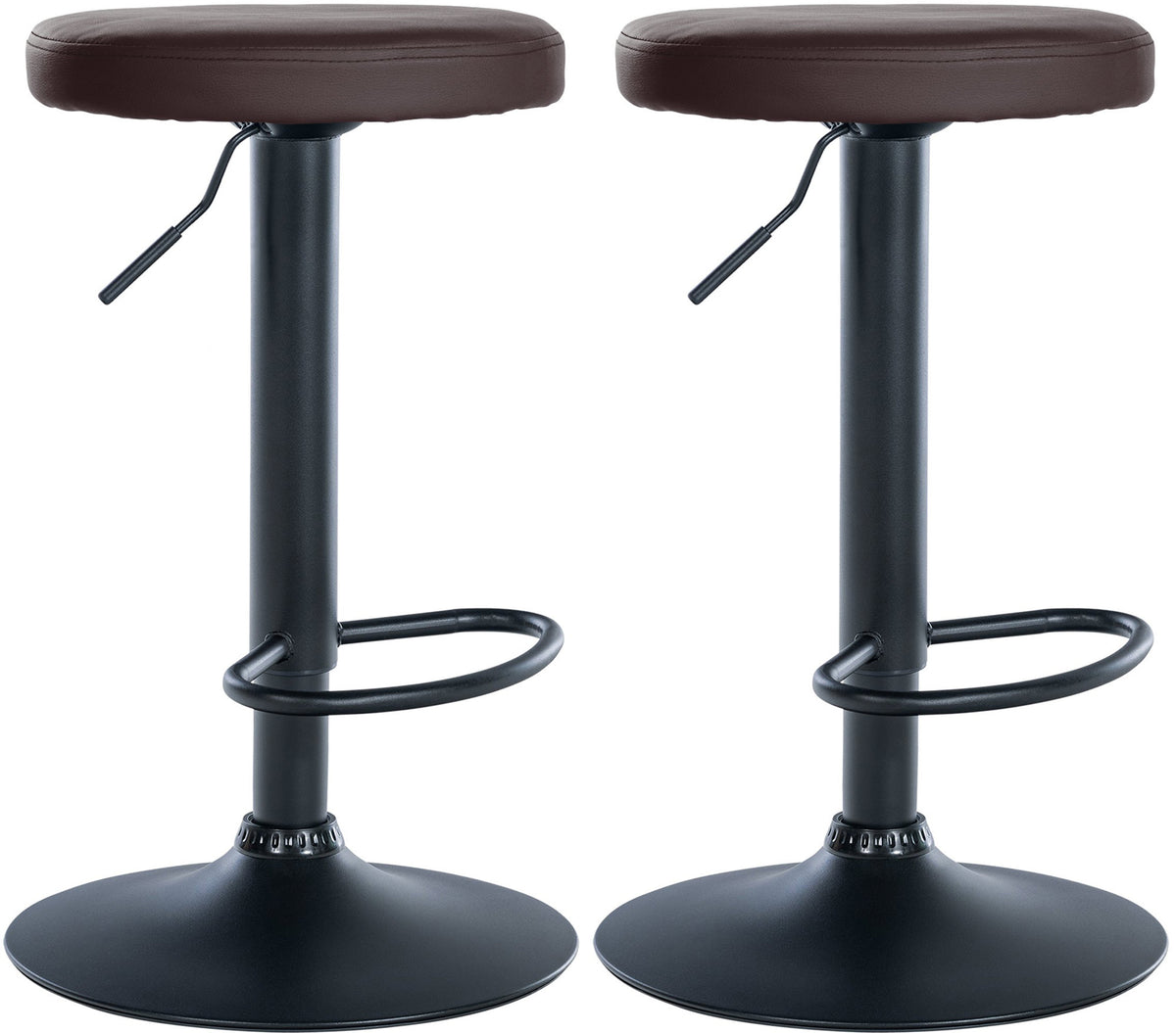2er Set Barhocker Ponte Kunstleder schwarz - braun