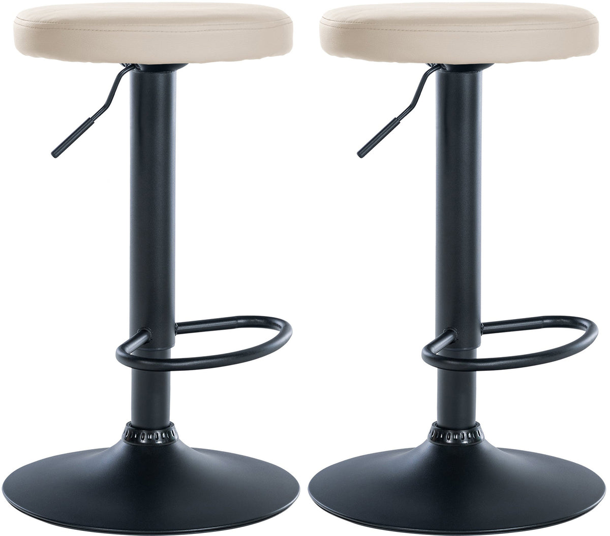 2er Set Barhocker Ponte Kunstleder schwarz - creme