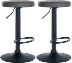 2er Set Barhocker Ponte Kunstleder schwarz - grau