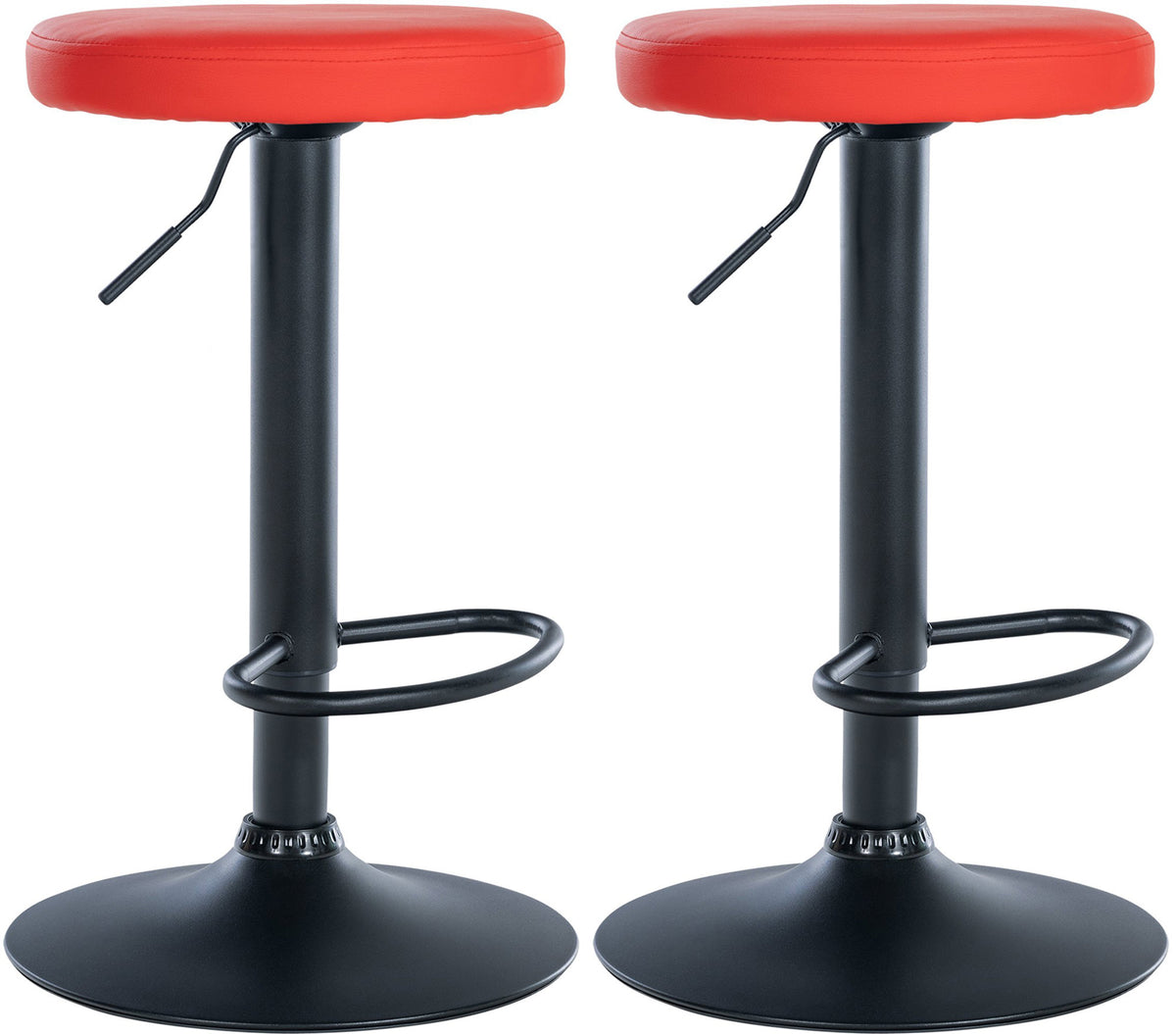 2er Set Barhocker Ponte Kunstleder schwarz - rot