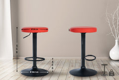 2er Set Barhocker Ponte Kunstleder schwarz - rot