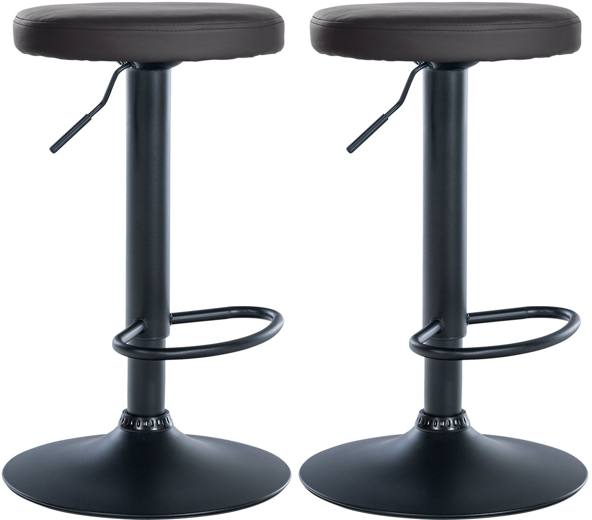 2er Set Barhocker Ponte Kunstleder schwarz - schwarz